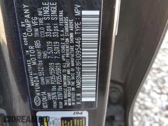 ✅ 2015 Hyundai Santa Fe Limited • VIN: KM8SN4HF8FU095446 • Лот: 42785415. Опубликован ранее на Copart с пробегом 113 048 миль. Бесплатный доступ к архиву аукционных продаж из США и подробный отчёт об истории автомобиля на DreamBid. Изображение 12.