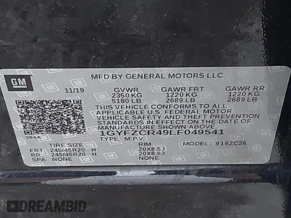 ✅ 2020 Cadillac XT4 FWD Premium Luxury • VIN: 1GYFZCR49LF049541 • Lot: 42249189. Listed on IAAI with 62,846 mi. Free auction sales archive from the USA and detailed vehicle history report at DreamBid. Image 9.