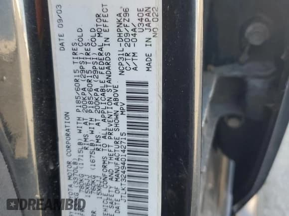 ✅ 2004 Scion xB • VIN: JTLKT324940142715 • Лот: 70875135. Опубликован ранее на Copart с пробегом 323 005 миль. Бесплатный доступ к архиву аукционных продаж из США и подробный отчёт об истории автомобиля на DreamBid. Изображение 12.