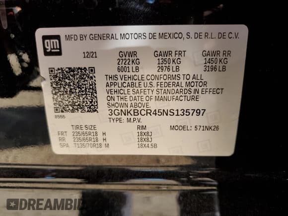 ✅ 2022 Chevrolet Blazer LT • VIN: 3GNKBCR45NS135797 • Lot: 72015815. Wystawiony na Copart z przebiegiem 135 318 mil. Bezpłatny archiwum sprzedaży aukcyjnych z USA i szczegółowy raport historii pojazdu na DreamBid. Zdjęcie 14.