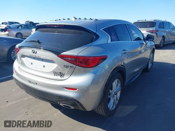 ✅ 2017 Infiniti QX30 Sport • VIN: SJKCH5CP3HA033329 • Lot: 43636553. Listed on IAAI with 62,468 mi. Free auction sales archive from the USA and detailed vehicle history report at DreamBid. Image 4.