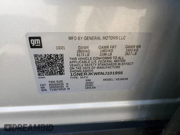 ✅ 2022 Chevrolet Traverse RS • VIN: 1GNERJKW0NJ101955 • Lot: 72691834. Wystawiony na Copart z przebiegiem Nie podano. Bezpłatny archiwum sprzedaży aukcyjnych z USA i szczegółowy raport historii pojazdu na DreamBid. Zdjęcie 14.