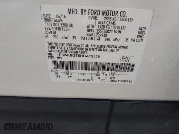 ✅ 2017 Ford Explorer Sport • VIN: 1FM5K8GT5HGA12559 • Lot: 42417361. Wystawiony na IAAI z przebiegiem 100 644 mil. Bezpłatny archiwum sprzedaży aukcyjnych z USA i szczegółowy raport historii pojazdu na DreamBid. Zdjęcie 9.