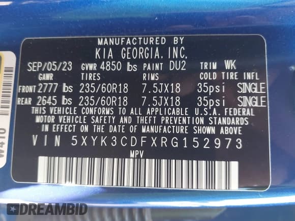 ✅ 2024 Kia Sportage EX • VIN: 5XYK3CDFXRG152973 • Лот: 43363414. Опубликован ранее на IAAI с пробегом 10 278 миль. Бесплатный доступ к архиву аукционных продаж из США и подробный отчёт об истории автомобиля на DreamBid. Изображение 9.
