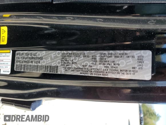 ✅ 2021 Jeep Wrangler Unlimited Sport S • VIN: 1C4HJXDN9MW870458 • Lot: 54887655. Listed on Copart with 29,467 mi. Free auction sales archive from the USA and detailed vehicle history report at DreamBid. Image 13.