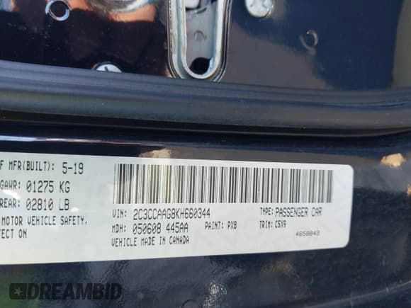 ✅ 2019 Chrysler 300 Touring • VIN: 2C3CCAAG8KH660344 • Лот: 43484176. Опубликован ранее на IAAI с пробегом 66 720 миль. Бесплатный доступ к архиву аукционных продаж из США и подробный отчёт об истории автомобиля на DreamBid. Изображение 9.