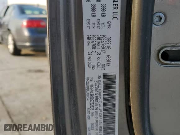 2009 Dodge 1500 SLT с VIN 1D3HV13P89S752038, выставлен на аукционе Copart как лот 70570755 с пробегом 152 618 миль миль и Списание • Salvage title. История ставок и продаж доступна на DreamBid. Изображение 12.