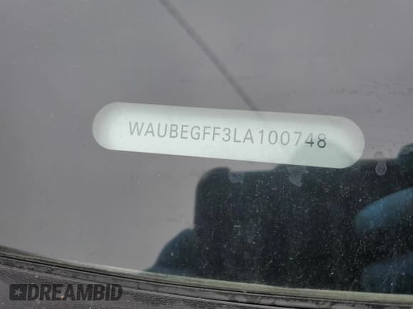 ✅ 2020 Audi A3 S line Premium • VIN: WAUBEGFF3LA100748 • Lot: 62152215. Listed on Copart with 59,204 mi. Free auction sales archive from the USA and detailed vehicle history report at DreamBid. Image 12.