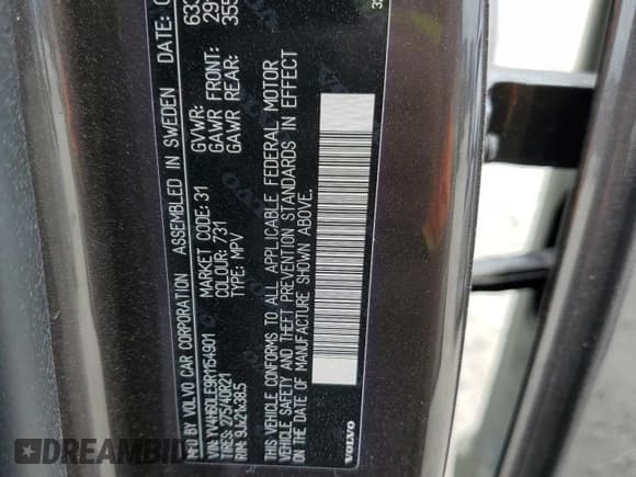 ✅ 2024 Volvo XC90 Plus • VIN: YV4H60LE9R1154901 • Lot: 53123595. Listed on Copart with 26,027 mi. Free auction sales archive from the USA and detailed vehicle history report at DreamBid. Image 12.