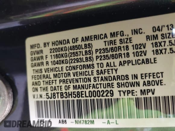 ✅ 2014 Acura RDX Technology • VIN: 5J8TB3H58EL000229 • Lot: 42811101. Listed on IAAI with 146,509 mi. Free auction sales archive from the USA and detailed vehicle history report at DreamBid. Image 9.