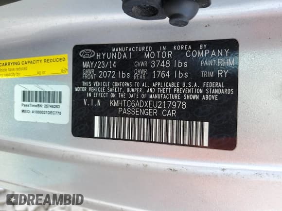 ✅ 2014 Hyundai Veloster • VIN: KMHTC6ADXEU217978 • Lot: 78238444. Wystawiony na Copart z przebiegiem 175 891 mil. Bezpłatny archiwum sprzedaży aukcyjnych z USA i szczegółowy raport historii pojazdu na DreamBid. Zdjęcie 12.