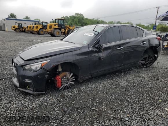 ✅ 2021 Infiniti Q50 Red Sport 400 • VIN: JN1FV7DR0MM881085 • Lot: 57119595. Listed on Copart with 53,962 mi. Free auction sales archive from the USA and detailed vehicle history report at DreamBid. Image 1.