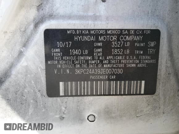 ✅ 2018 Hyundai Accent SEL • VIN: 3KPC24A39JE007030 • Лот: 73013994. Опубликован ранее на Copart с пробегом 104 071 миль. Бесплатный доступ к архиву аукционных продаж из США и подробный отчёт об истории автомобиля на DreamBid. Изображение 12.