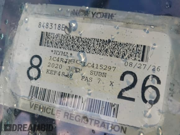 ✅ 2020 Jeep Grand Cherokee Limited • VIN: 1C4RJFBG1LC415297 • Lot: 43118078. Listed on IAAI with 102,291 mi. Free auction sales archive from the USA and detailed vehicle history report at DreamBid. Image 17.