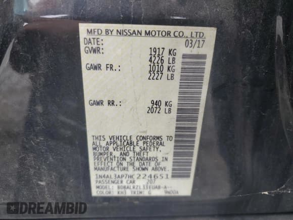 ✅ 2017 Nissan Altima SL • VIN: 1N4AL3AP7HC224651 • Lot: 81145385. Wystawiony na Copart z przebiegiem 210 661 mil. Bezpłatny archiwum sprzedaży aukcyjnych z USA i szczegółowy raport historii pojazdu na DreamBid. Zdjęcie 12.