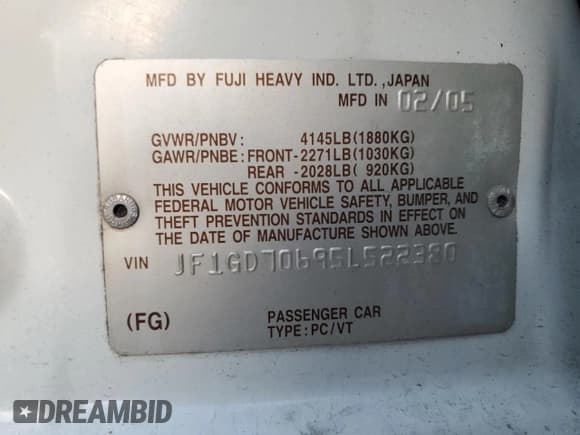 ✅ 2005 Subaru Impreza WRX STI • VIN: JF1GD70695L522380 • Лот: 92865695. Опубликован ранее на Copart с пробегом 161 768 миль. Бесплатный доступ к архиву аукционных продаж из США и подробный отчёт об истории автомобиля на DreamBid. Изображение 12.