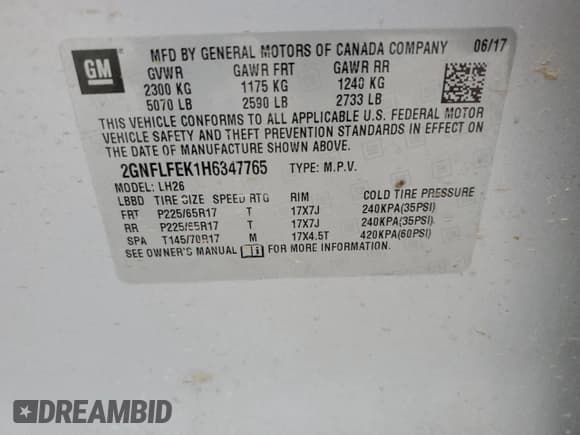 ✅ 2017 Chevrolet Equinox LT • VIN: 2GNFLFEK1H6347765 • Лот: 64881964. Опубликован ранее на Copart с пробегом 156 848 миль. Бесплатный доступ к архиву аукционных продаж из США и подробный отчёт об истории автомобиля на DreamBid. Изображение 13.