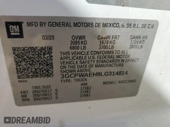 ✅ 2020 Chevrolet Silverado 1500 Work Truck • VIN: 3GCPWAEH9LG314814 • Lot: 72190224. Wystawiony na Copart z przebiegiem 110 871 mil. Bezpłatny archiwum sprzedaży aukcyjnych z USA i szczegółowy raport historii pojazdu na DreamBid. Zdjęcie 12.