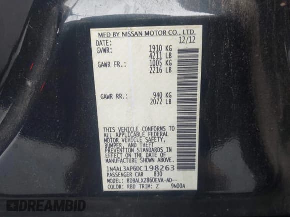 ✅ 2013 Nissan Altima SL • VIN: 1N4AL3AP6DC198263 • Лот: 43536363. Опубликован ранее на IAAI с пробегом 183 821 миль. Бесплатный доступ к архиву аукционных продаж из США и подробный отчёт об истории автомобиля на DreamBid. Изображение 9.