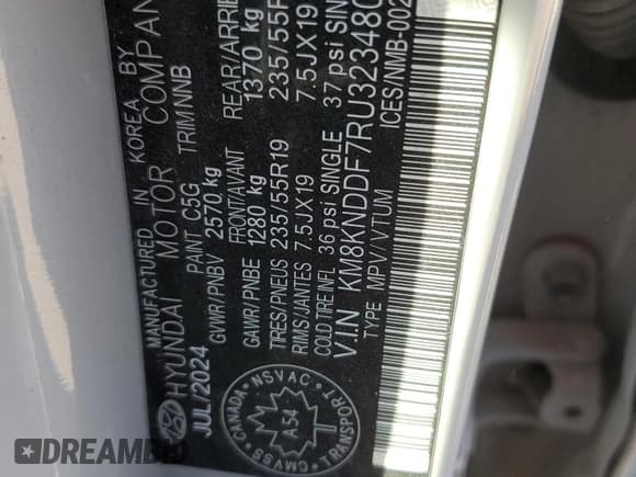 ✅ 2024 Hyundai Ioniq 5 SEL • VIN: KM8KNDDF7RU323480 • Lot: 83853955. Listed on Copart with 32,679 mi. Free auction sales archive from the USA and detailed vehicle history report at DreamBid. Image 13.