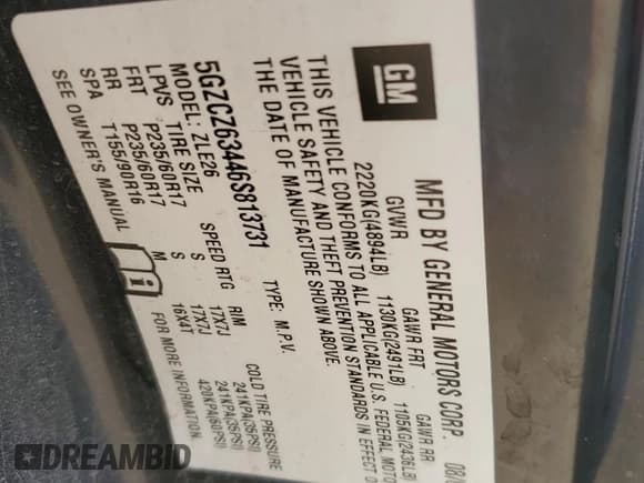 ✅ 2006 Saturn VUE • VIN: 5GZCZ63446S813731 • Lot: 55144535. Wystawiony na Copart z przebiegiem 225 649 mil. Bezpłatny archiwum sprzedaży aukcyjnych z USA i szczegółowy raport historii pojazdu na DreamBid. Zdjęcie 13.