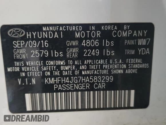 ✅ 2017 Hyundai Azera Limited • VIN: KMHFH4JG7HA583299 • Lot: 87467665. Wystawiony na Copart z przebiegiem 113 053 mil. Bezpłatny archiwum sprzedaży aukcyjnych z USA i szczegółowy raport historii pojazdu na DreamBid. Zdjęcie 12.