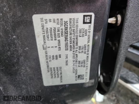 ✅ 2010 Chevrolet Silverado 1500 LT • VIN: 3GCRKSE39AG166370 • Lot: 81384015. Listed on Copart with 178,647 mi. Free auction sales archive from the USA and detailed vehicle history report at DreamBid. Image 12.