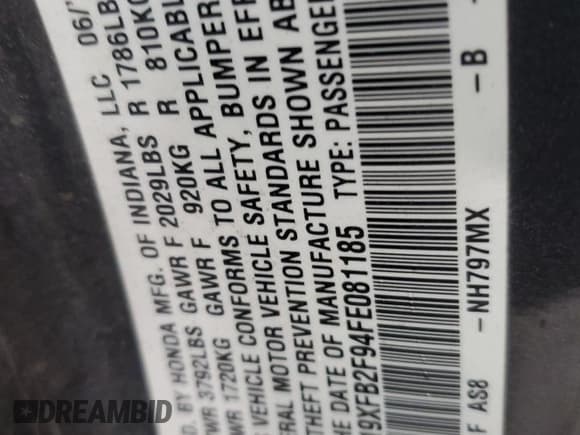 ✅ 2015 Honda Civic EX-L • VIN: 19XFB2F94FE081185 • Lot: 90049415. Wystawiony na Copart z przebiegiem 119 336 mil. Bezpłatny archiwum sprzedaży aukcyjnych z USA i szczegółowy raport historii pojazdu na DreamBid. Zdjęcie 12.