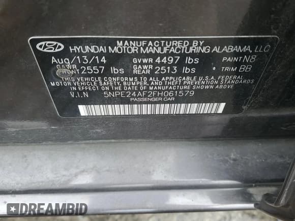 ✅ 2015 Hyundai Sonata SE • VIN: 5NPE24AF2FH061579 • Лот: 90725635. Опубликован ранее на Copart с пробегом 83 752 миль. Бесплатный доступ к архиву аукционных продаж из США и подробный отчёт об истории автомобиля на DreamBid. Изображение 12.