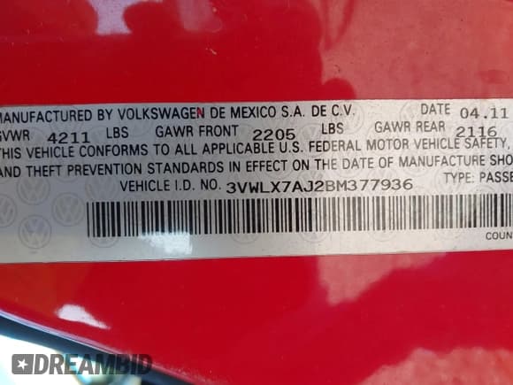 ✅ 2011 Volkswagen Jetta SEL • VIN: 3VWLX7AJ2BM377936 • Лот: 41758563. Опубликован ранее на IAAI с пробегом 171 633 миль. Бесплатный доступ к архиву аукционных продаж из США и подробный отчёт об истории автомобиля на DreamBid. Изображение 9.