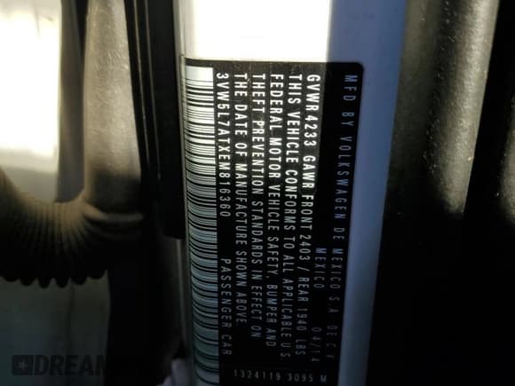 ✅ 2014 Volkswagen Beetle 2.0L TDI • VIN: 3VW5L7ATXEM816360 • Lot: 45589285. Listed on Copart with 78,758 mi. Free auction sales archive from the USA and detailed vehicle history report at DreamBid. Image 12.