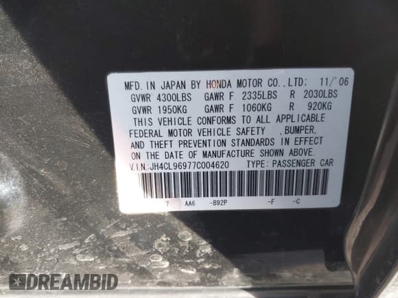 ✅ 2007 Acura TSX Navi • VIN: JH4CL96977C004620 • Lot: 43640628. Wystawiony na IAAI z przebiegiem 273 189 mil. Bezpłatny archiwum sprzedaży aukcyjnych z USA i szczegółowy raport historii pojazdu na DreamBid. Zdjęcie 9.