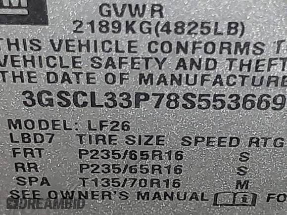 2008 Saturn VUE XE z VIN 3GSCL33P78S553669, wystawiony jako IAAI lot #41329345 z przebiegiem 162 529 mil mil oraz . Historia ofert i sprzedaży dostępna na DreamBid. Obrazek 9.
