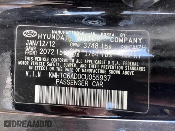 ✅ 2012 Hyundai Veloster w/Red Int • VIN: KMHTC6AD0CU055937 • Lot: 77083384. Wystawiony na Copart z przebiegiem Nie podano. Bezpłatny archiwum sprzedaży aukcyjnych z USA i szczegółowy raport historii pojazdu na DreamBid. Zdjęcie 10.