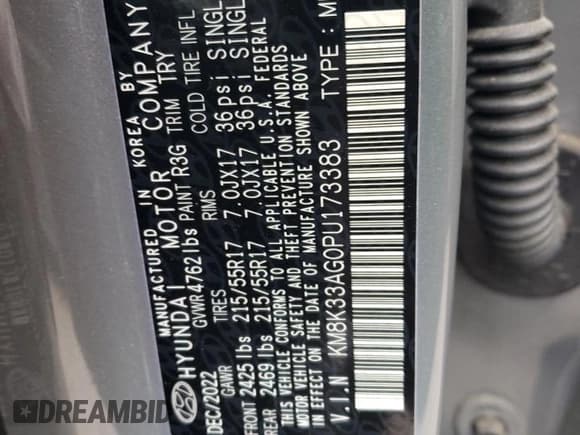 ✅ 2023 Hyundai Kona SEL • VIN: KM8K33AG0PU173383 • Лот: 53988514. Опубликован ранее на Copart с пробегом 21 244 миль. Бесплатный доступ к архиву аукционных продаж из США и подробный отчёт об истории автомобиля на DreamBid. Изображение 12.