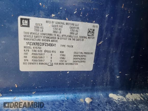 ✅ 2015 Chevrolet Silverado 1500 LT • VIN: 1GCVKREC0FZ349641 • Лот: 68911344. Опубликован ранее на Copart с пробегом 188 803 миль. Бесплатный доступ к архиву аукционных продаж из США и подробный отчёт об истории автомобиля на DreamBid. Изображение 12.