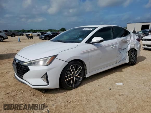 ✅ 2019 Hyundai Elantra Sport • VIN: KMHD04LB9KU819988 • Lot: 63468315. Listed on Copart with 85,973 mi. Free auction sales archive from the USA and detailed vehicle history report at DreamBid. Image 1.