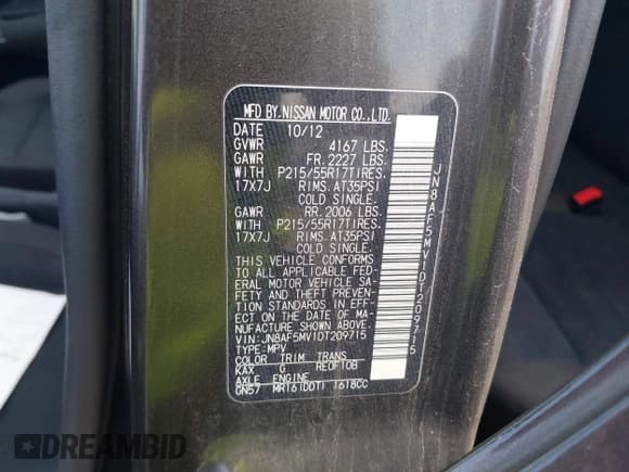 ✅ 2013 Nissan Juke SL • VIN: JN8AF5MV1DT209715 • Lot: 42677067. Listed on IAAI with 123,456 mi. Free auction sales archive from the USA and detailed vehicle history report at DreamBid. Image 9.