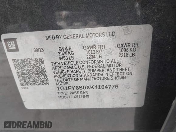 ✅ 2019 Chevrolet Bolt EV LT • VIN: 1G1FY6S0XK4104776 • Lot: 41826691. Wystawiony na IAAI z przebiegiem 43 213 mil. Bezpłatny archiwum sprzedaży aukcyjnych z USA i szczegółowy raport historii pojazdu na DreamBid. Zdjęcie 9.