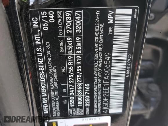 ✅ 2015 Mercedes-Benz GL 350 • VIN: 4JGDF2EE1FA606549 • Лот: 85766695. Опубликован ранее на Copart с пробегом 151 252 миль. Бесплатный доступ к архиву аукционных продаж из США и подробный отчёт об истории автомобиля на DreamBid. Изображение 13.