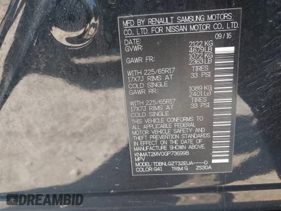 ✅ 2016 Nissan Rogue SV • VIN: KNMAT2MV0GP736998 • Lot: 43201311. Wystawiony na IAAI z przebiegiem 165 798 mil. Bezpłatny archiwum sprzedaży aukcyjnych z USA i szczegółowy raport historii pojazdu na DreamBid. Zdjęcie 9.