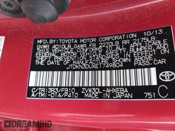 ✅ 2014 Toyota Prius Four • VIN: JTDKN3DUXE1749804 • Lot: 41704092. Wystawiony na IAAI z przebiegiem 100 503 mil. Bezpłatny archiwum sprzedaży aukcyjnych z USA i szczegółowy raport historii pojazdu na DreamBid. Zdjęcie 9.