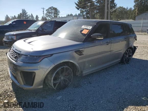 ✅ 2020 Land Rover Range Rover Sport SVR • VIN: SALWZ2RE0LA731657 • Lot: 74499814. Listed on Copart with 28,663 mi. Free auction sales archive from the USA and detailed vehicle history report at DreamBid. Image 1.
