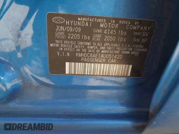 2010 Hyundai Elantra SE z VIN KMHDC8AE1AU051420, wystawiony jako IAAI lot #42369711 z przebiegiem 123 223 mil mil oraz . Historia ofert i sprzedaży dostępna na DreamBid. Obrazek 9.