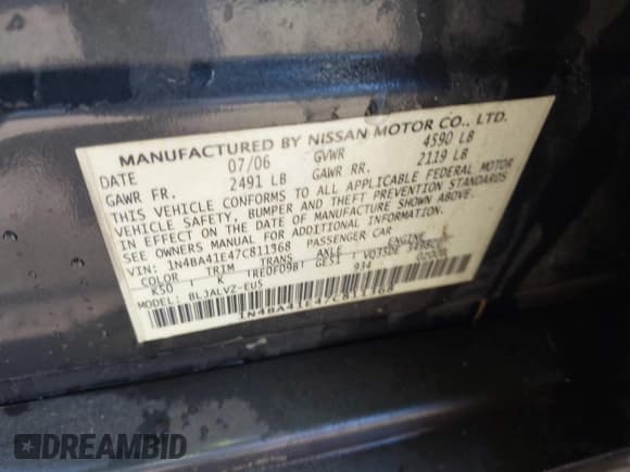 ✅ 2007 Nissan Maxima SE • VIN: 1N4BA41E47C811368 • Лот: 43630866. Опубликован ранее на IAAI с пробегом 231 826 миль. Бесплатный доступ к архиву аукционных продаж из США и подробный отчёт об истории автомобиля на DreamBid. Изображение 9.