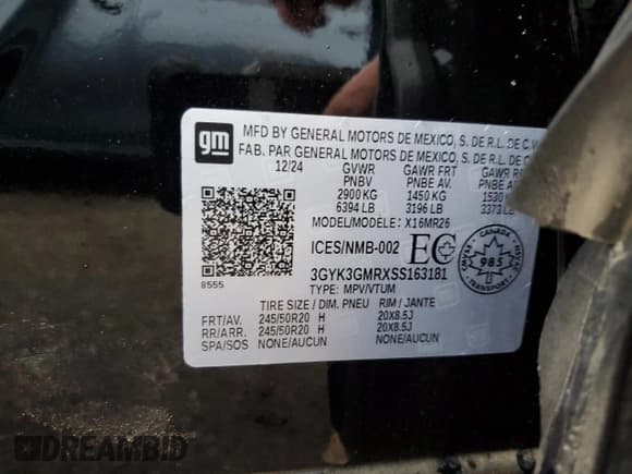 ✅ 2025 Cadillac Optiq Sport • VIN: 3GYK3GMRXSS163181 • Лот: 50325665. Опубликован ранее на Copart с пробегом 640 миль. Бесплатный доступ к архиву аукционных продаж из США и подробный отчёт об истории автомобиля на DreamBid. Изображение 14.