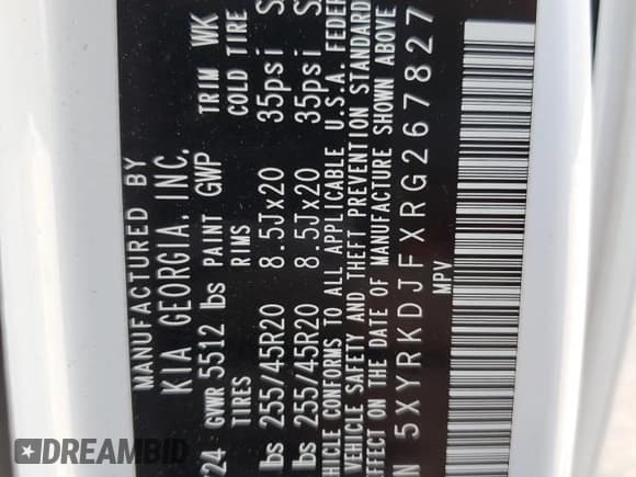 ✅ 2024 Kia Sorento X-Line SX • VIN: 5XYRKDJFXRG267827 • Lot: 61014965. Listed on Copart with 13,690 mi. Free auction sales archive from the USA and detailed vehicle history report at DreamBid. Image 13.