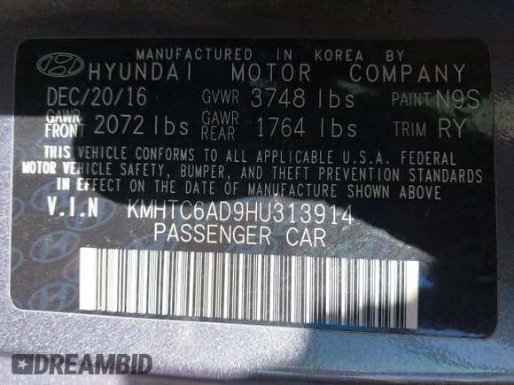 ✅ 2017 Hyundai Veloster Value Edition • VIN: KMHTC6AD9HU313914 • Лот: 43631209. Опубликован ранее на IAAI с пробегом Не указан. Бесплатный доступ к архиву аукционных продаж из США и подробный отчёт об истории автомобиля на DreamBid. Изображение 9.