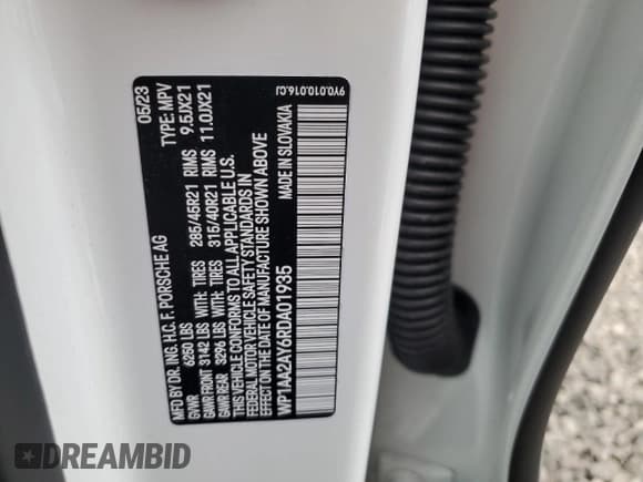 ✅ 2024 Porsche Cayenne • VIN: WP1AA2AY6RDA01935 • Lot: 86174674. Listed on Copart with 9,774 mi. Free auction sales archive from the USA and detailed vehicle history report at DreamBid. Image 13.