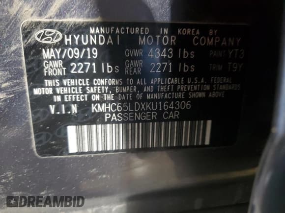 ✅ 2019 Hyundai Ioniq • VIN: KMHC65LDXKU164306 • Lot: 86698824. Wystawiony na Copart z przebiegiem 69 759 mil. Bezpłatny archiwum sprzedaży aukcyjnych z USA i szczegółowy raport historii pojazdu na DreamBid. Zdjęcie 13.